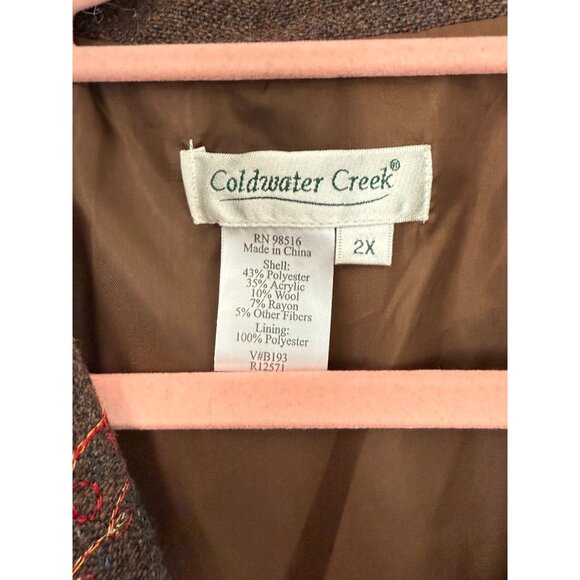 Coldwater Creek Fall Colors Paisley Wool Blend Snap Button Blazer Size 2X - Picture 5 of 11